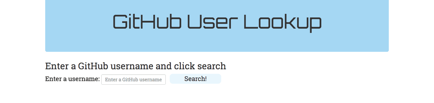 Github Lookup User Screenshot